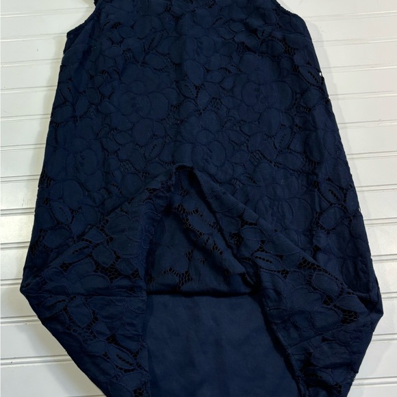 Monteau Lace Dress Short Navy Blue Womens Size Small Lined - Picture 13 of 15